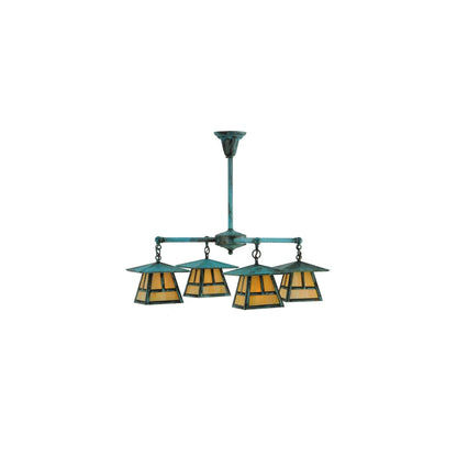 Craftsman Signature 4 Light 32" Wide Semi-flush Ceiling Fixture