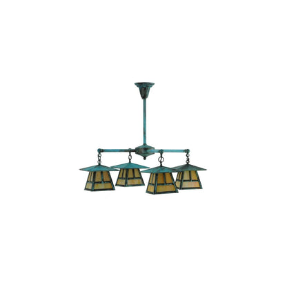 Craftsman Signature 4 Light 32" Wide Semi-flush Ceiling Fixture