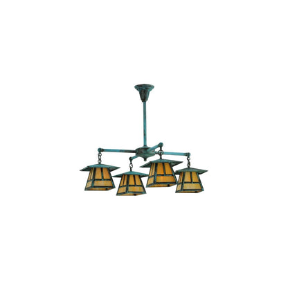 Craftsman Signature 4 Light 32" Wide Semi-flush Ceiling Fixture