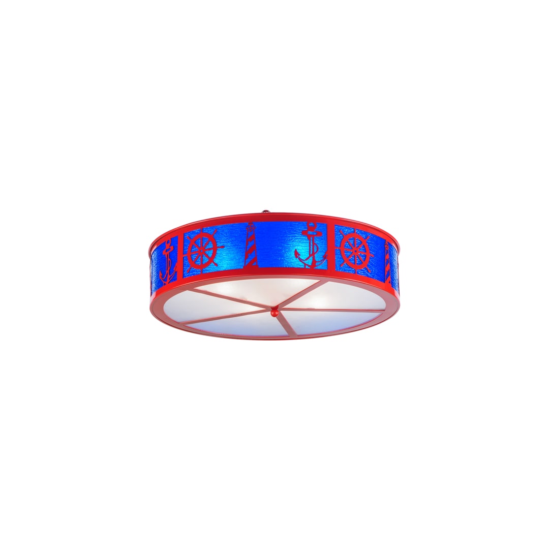 Coastal 4 Light 30" Wide Semi-Flush Drum Ceiling Fixture