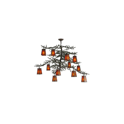 Pine Branch Valley View 12 Light 53" Wide Chandelier
