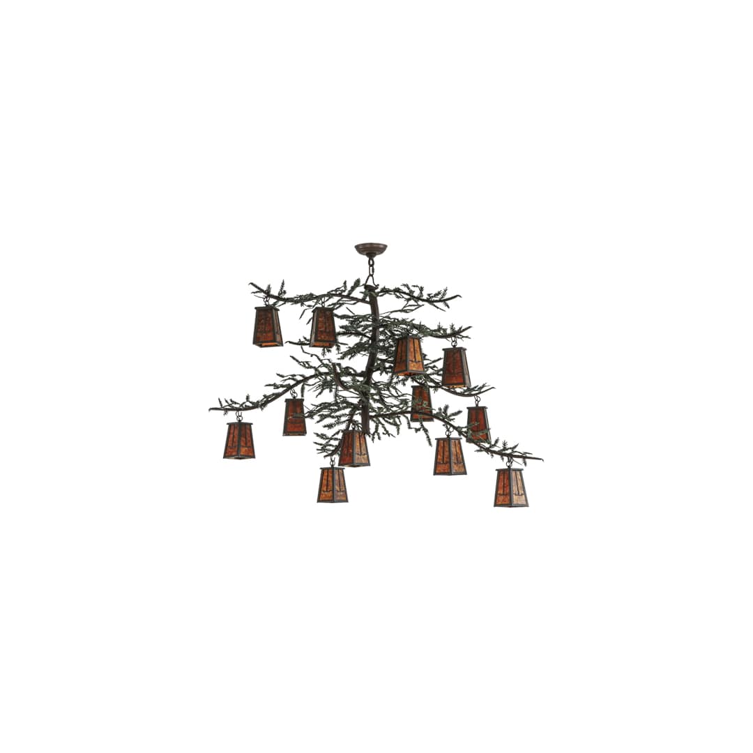 Pine Branch Valley View 12 Light 53" Wide Chandelier