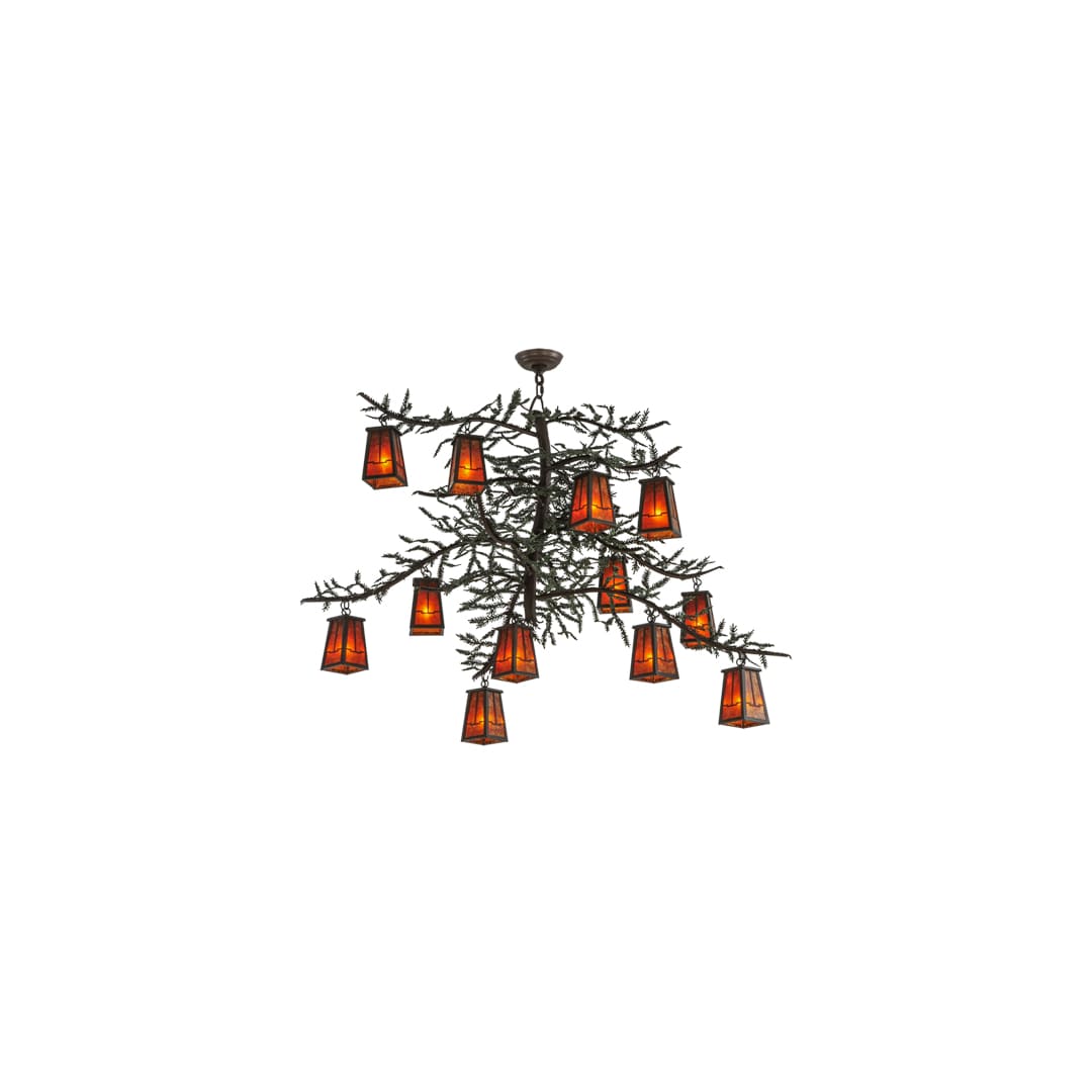Pine Branch Valley View 12 Light 53" Wide Chandelier