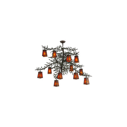 Pine Branch Valley View 12 Light 53" Wide Chandelier
