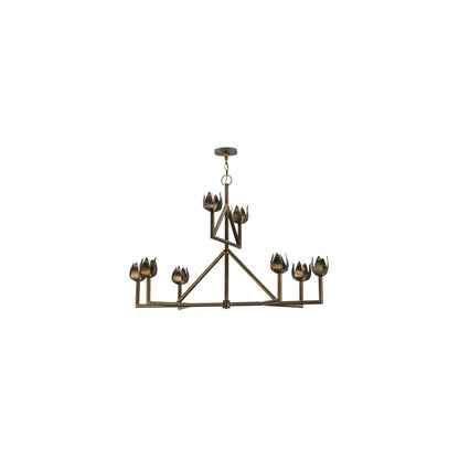Long Tulip 8 Light 25" Wide Chandelier