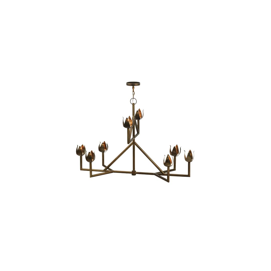 Long Tulip 8 Light 25" Wide Chandelier