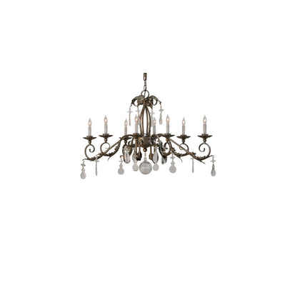 Long Windsor 8 Light 17" Wide Crystal Candle Style Chandelier