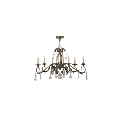 Long Windsor 8 Light 17" Wide Crystal Candle Style Chandelier