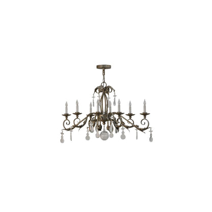 Long Windsor 8 Light 17" Wide Crystal Candle Style Chandelier