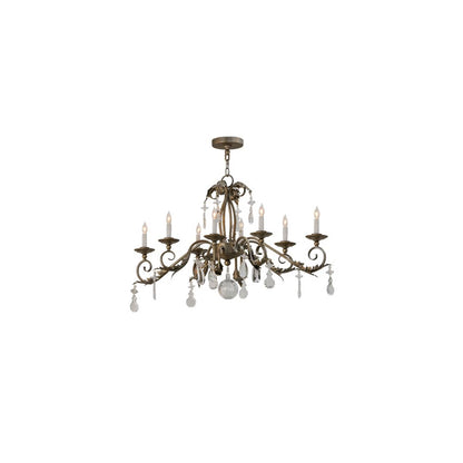 Long Windsor 8 Light 17" Wide Crystal Candle Style Chandelier
