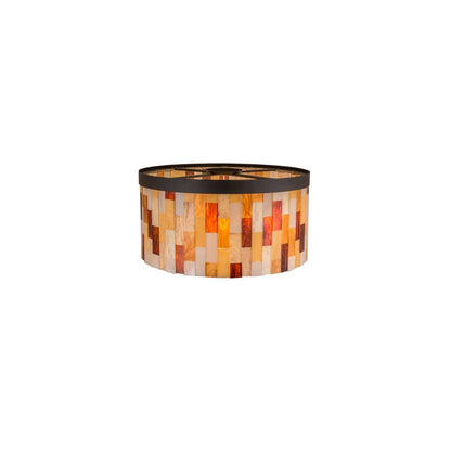 Cilindro Calico 6 Light 24" Tall Flush Mount Drum Ceiling Fixture - Oil Rubbed Bronze Finish