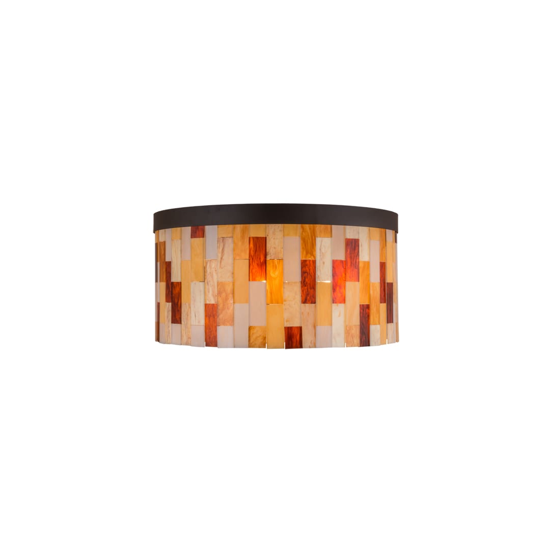 Cilindro Calico 6 Light 24" Tall Flush Mount Drum Ceiling Fixture - Oil Rubbed Bronze Finish