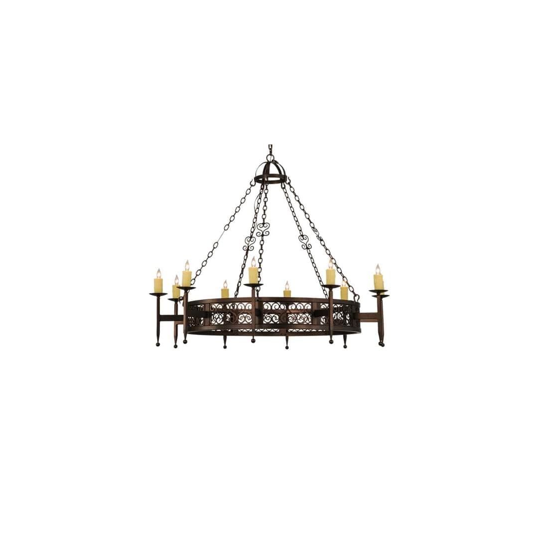 Toscano 10 Light 60" Wide Taper Candle Ring Chandelier