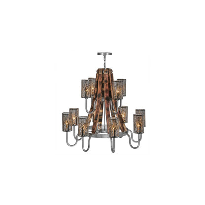 Barrel Stave 12 Light 44" Wide Chandelier