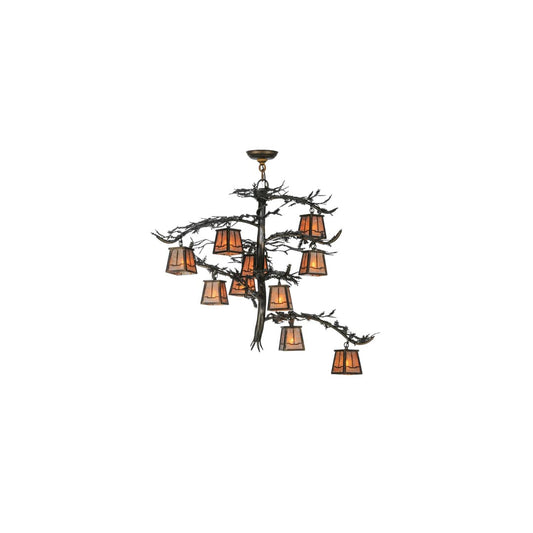 Pine Branch Valley View 10 Light 39" Wide Chandelier with Glass Shades