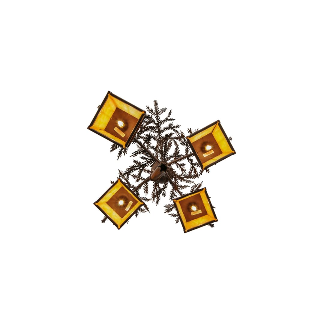 Pine Branch 4 Light 28" Wide Chandelier