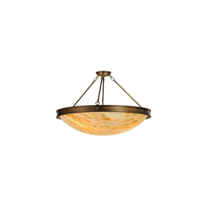 Dionne 3 Light 30" Wide Semi-Flush Bowl Ceiling Fixture - Antique Copper Finish