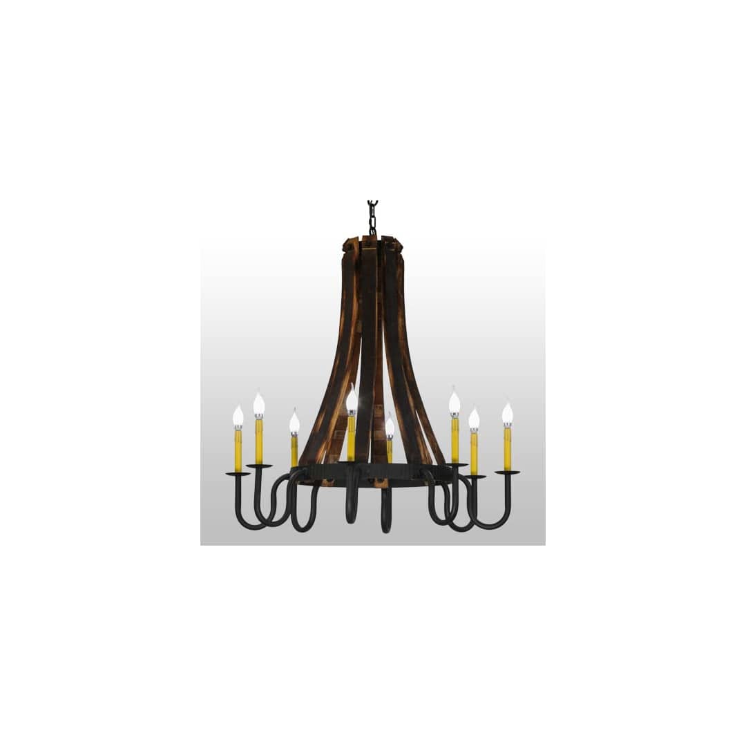 Barrel Stave Madera 8 Light 40" Wide Taper Candle Style Chandelier
