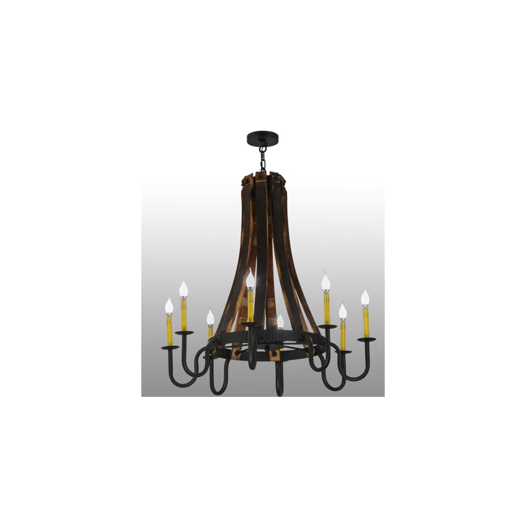 Barrel Stave Madera 8 Light 40" Wide Taper Candle Style Chandelier