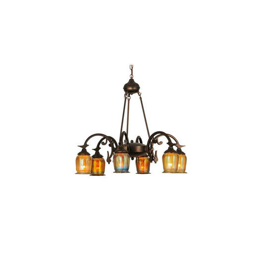 Favrile 6 Light 28" Wide Chandelier