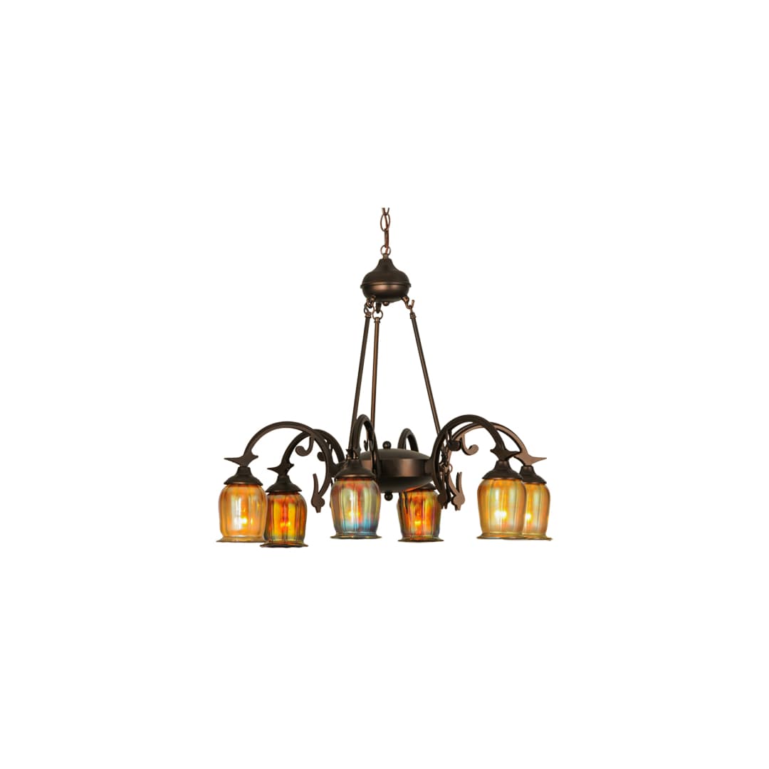 Favrile 6 Light 28" Wide Chandelier