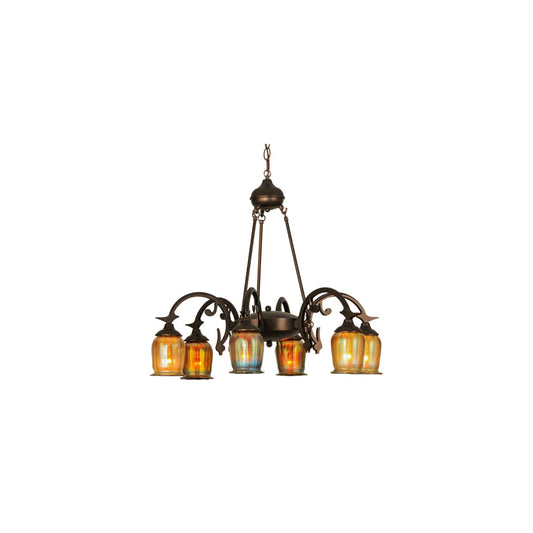 Favrile 6 Light 28" Wide Chandelier