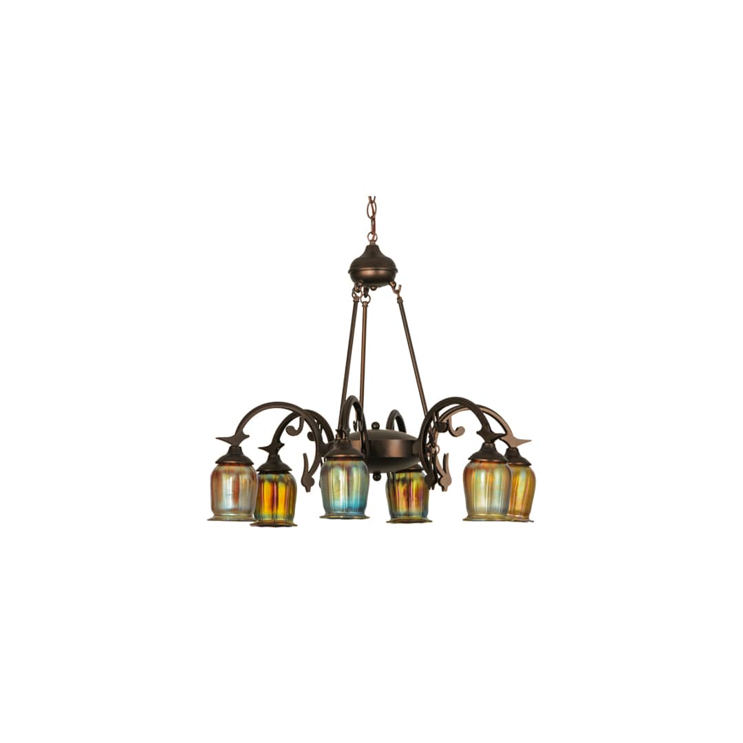 Favrile 6 Light 28" Wide Chandelier