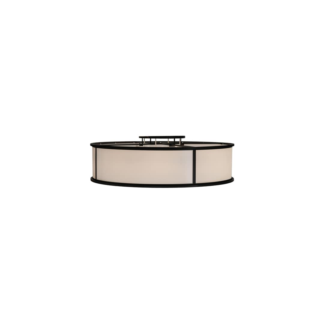 Nautilus 10 Light 60" Wide Flush Mount Drum Ceiling Fixture - Textured Black Finish