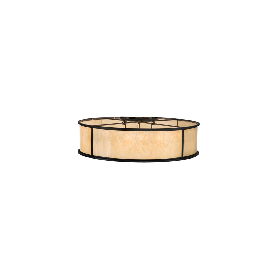 Nautilus 10 Light 60" Wide Flush Mount Drum Ceiling Fixture - Blackwash Finish