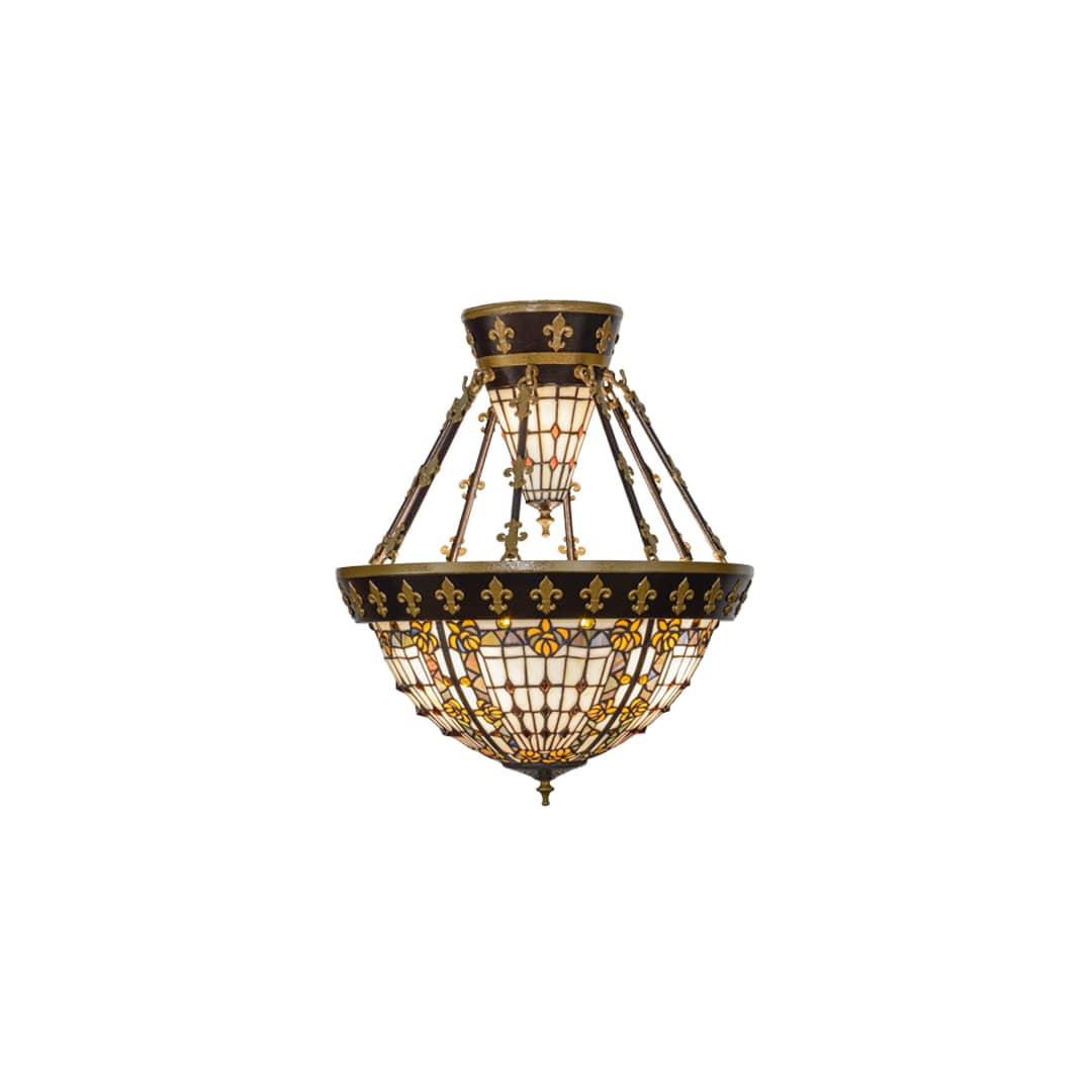 Fleur-de-lis 4 Light 19" Wide Semi-Flush Bowl Ceiling Fixture