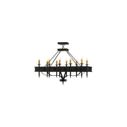 Calandra 10 Light 28" Wide Taper Candle Linear Chandelier