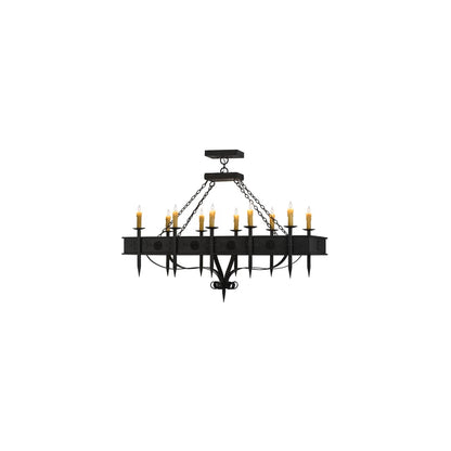 Calandra 10 Light 28" Wide Taper Candle Linear Chandelier