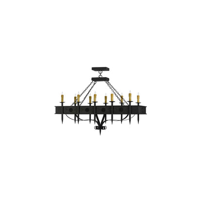 Calandra 10 Light 28" Wide Taper Candle Linear Chandelier
