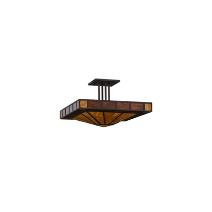 Zuvan Prime 4 Light 34" Wide Semi-Flush Square Ceiling Fixture