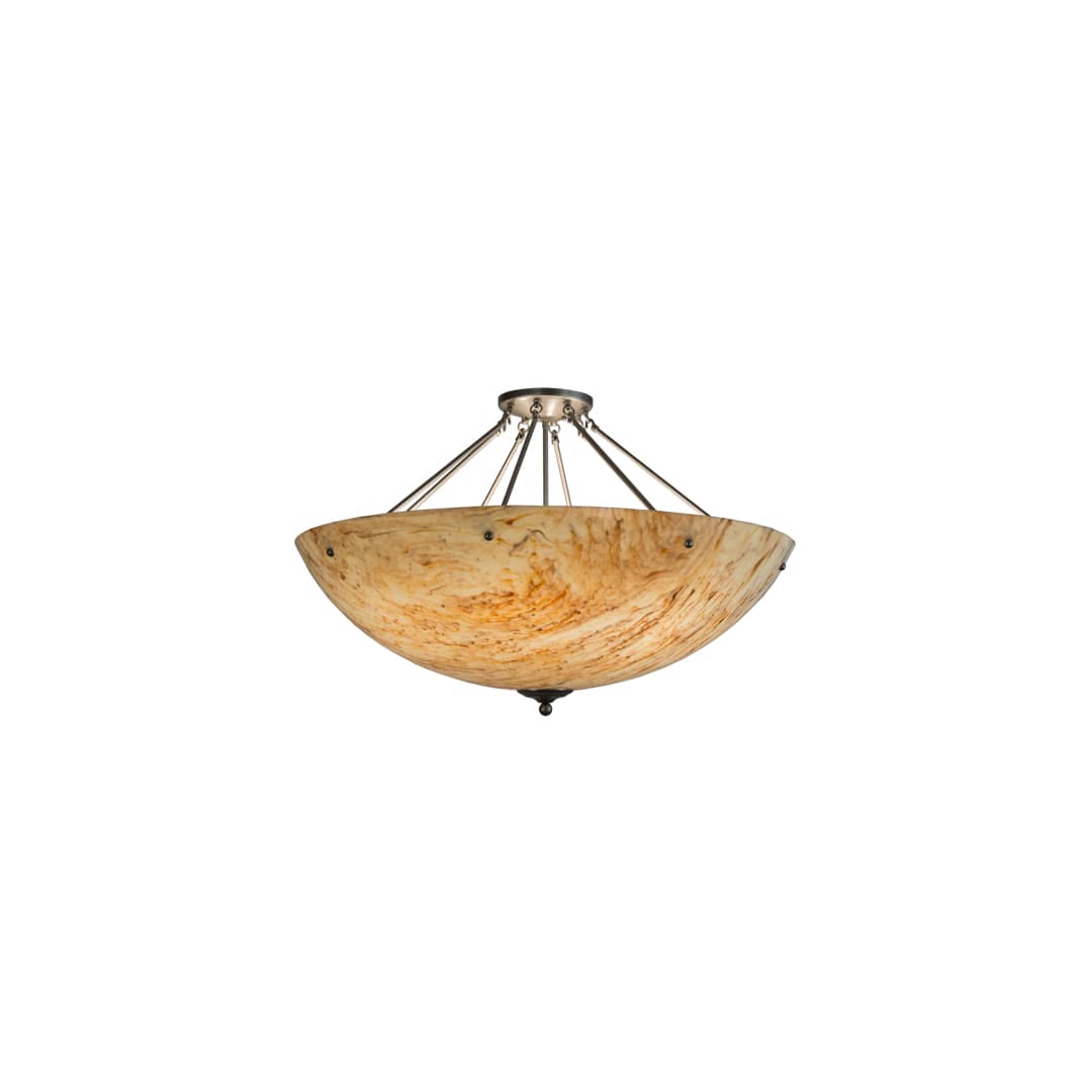 Madison 8 Light 36" Wide Semi-Flush Bowl Ceiling Fixture - Nickel Finish