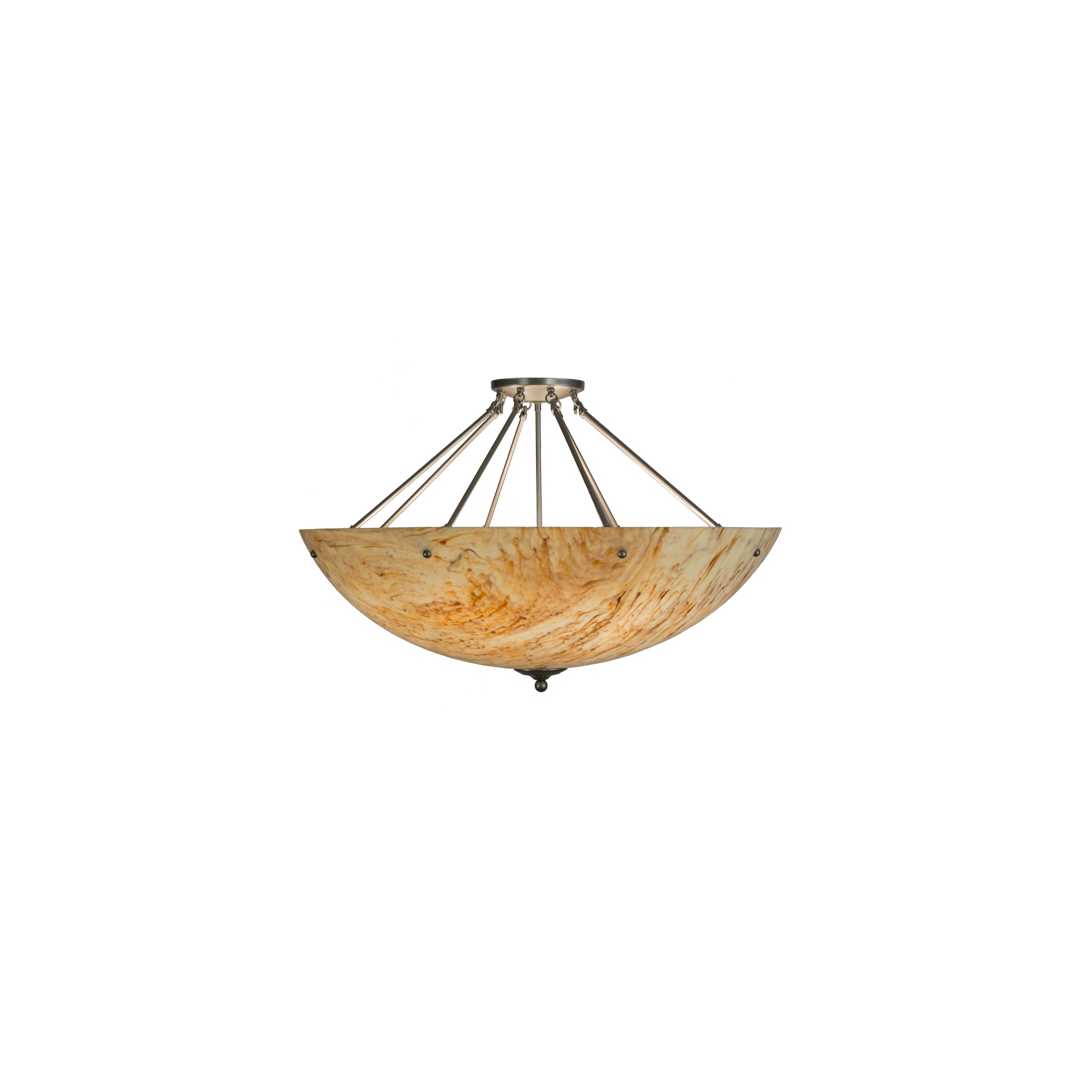 Madison 8 Light 36" Wide Semi-Flush Bowl Ceiling Fixture - Nickel Finish