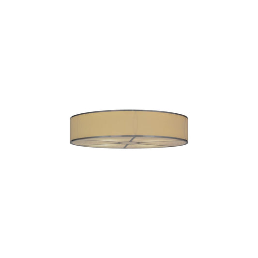 Cilindro 8 Light 48" Wide Flush Mount Drum Ceiling Fixture with Natural Beige Shade - Nickel Finish