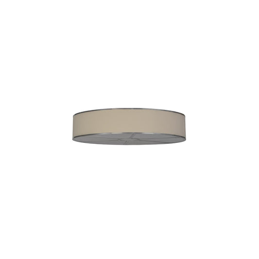 Cilindro 8 Light 48" Wide Flush Mount Drum Ceiling Fixture with Natural Beige Shade - Nickel Finish