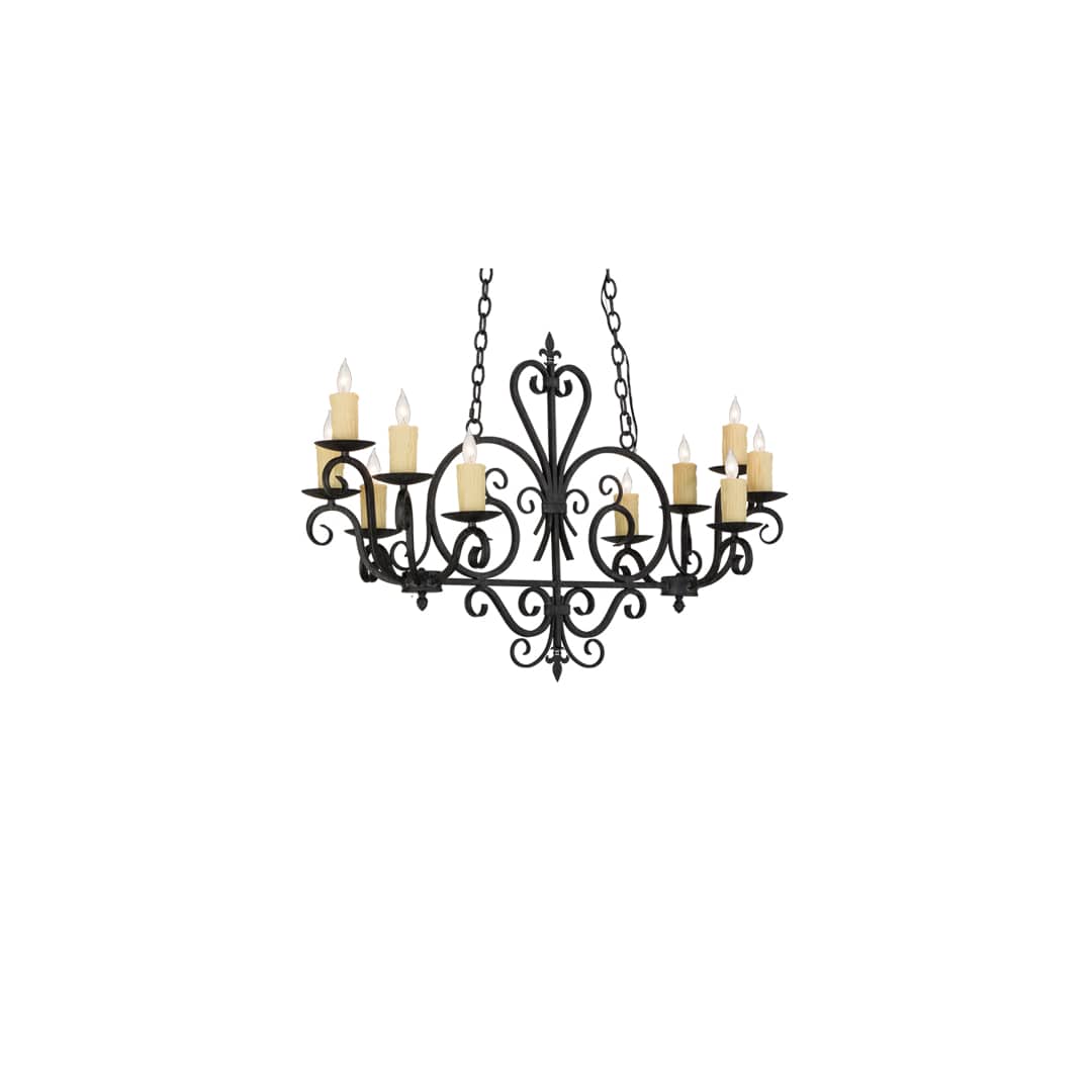 Long Kenneth 10 Light 18" Wide Taper Candle Style Chandelier