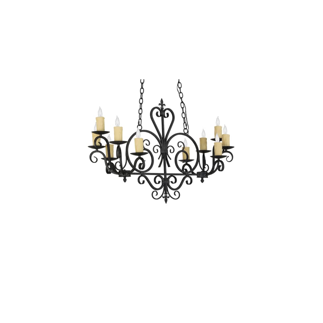 Long Kenneth 10 Light 18" Wide Taper Candle Style Chandelier
