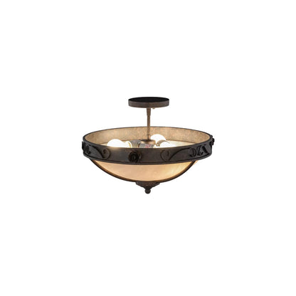 Arabesque 3 Light 17" Wide Semi-Flush Bowl Ceiling Fixture