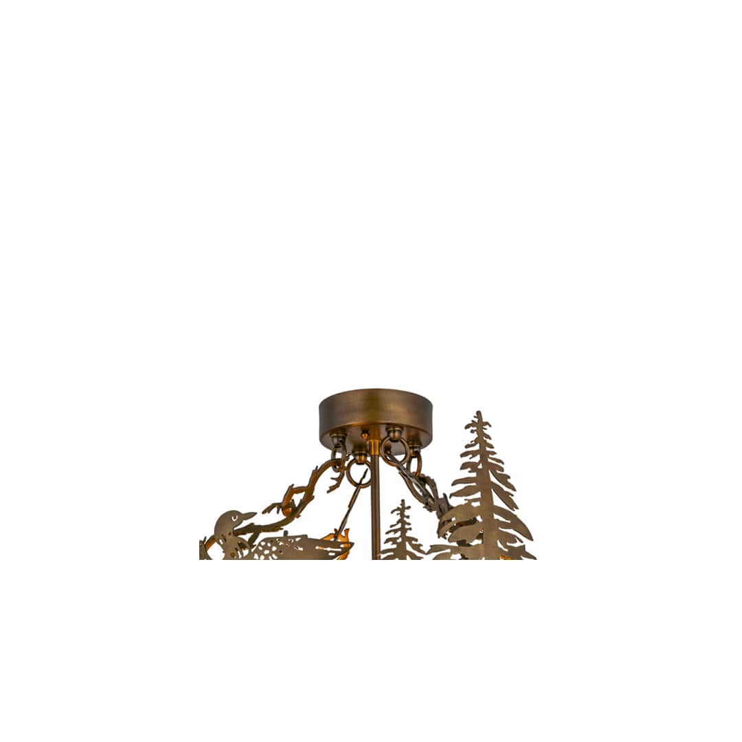 Loon 4 Light 22" Wide Semi-Flush Drum Ceiling Fixture