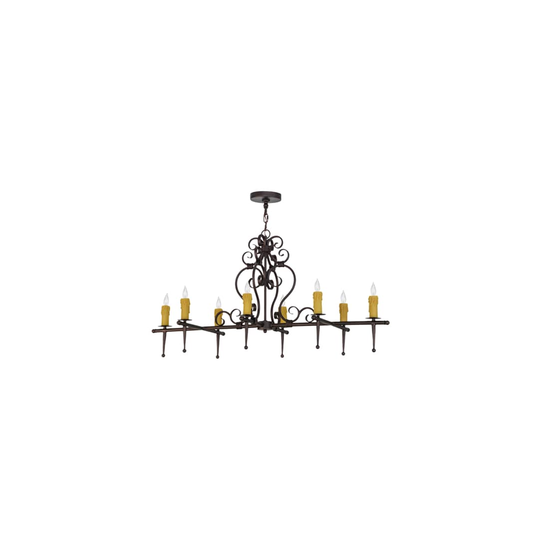 Monica 8 Light 24" Wide Taper Candle Linear Chandelier