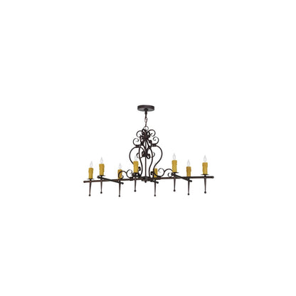 Monica 8 Light 24" Wide Taper Candle Linear Chandelier
