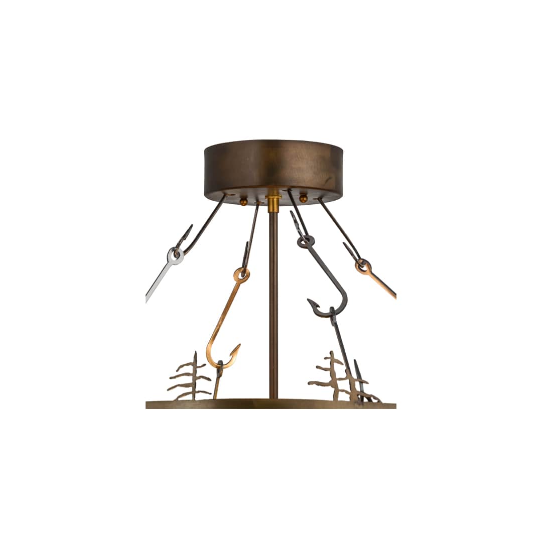 Bass and Fisherman 4 Light 26" Wide Semi-Flush Drum Ceiling Fixture