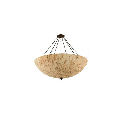 Madison 8 Light 48" Wide Semi-Flush Bowl Ceiling Fixture with Beige Shade - Timeless Bronze Finish