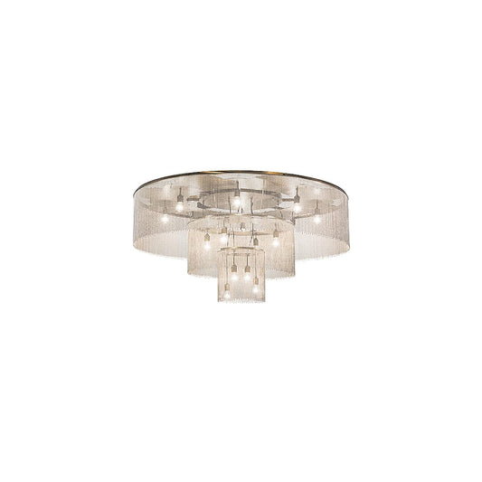 Niagara 16 Light 72" Wide Flush Mount Ceiling Fixture - Antique Copper / Nickel Finish