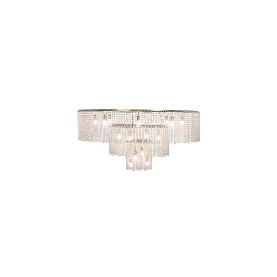 Niagara 16 Light 72" Wide Flush Mount Ceiling Fixture - Antique Copper / Nickel Finish