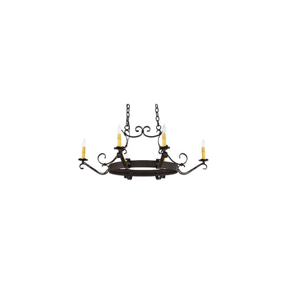 Hand forged 6 Light 29" Wide Taper Candle Style Chandelier