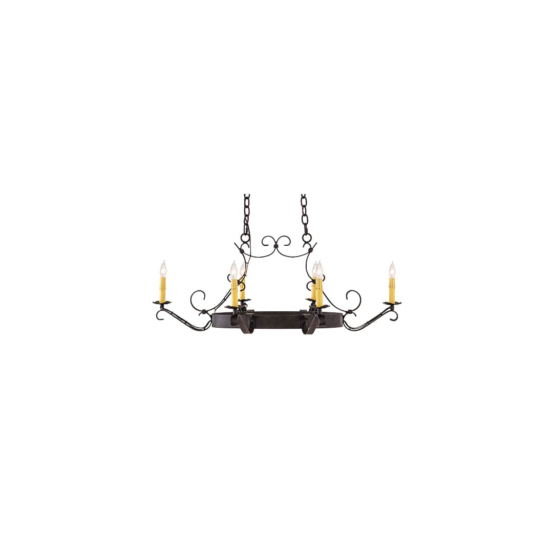 Hand forged 6 Light 29" Wide Taper Candle Style Chandelier